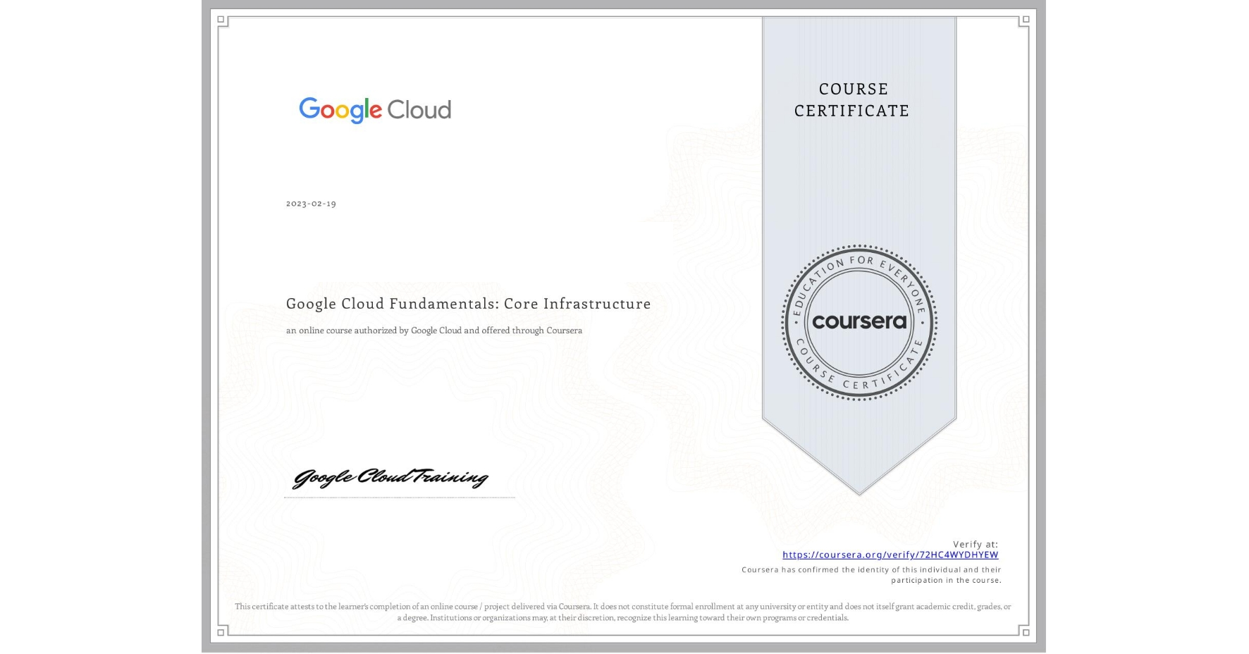 Google Cloud Fundamentals: Core Infrastructure